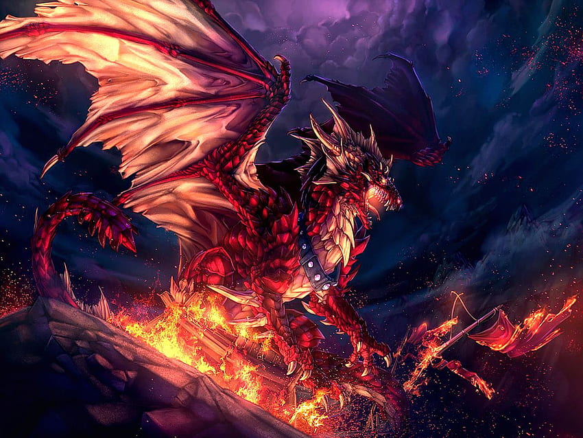 Fire and ice, ice, fire, anime, dragons, HD wallpaper | Peakpx