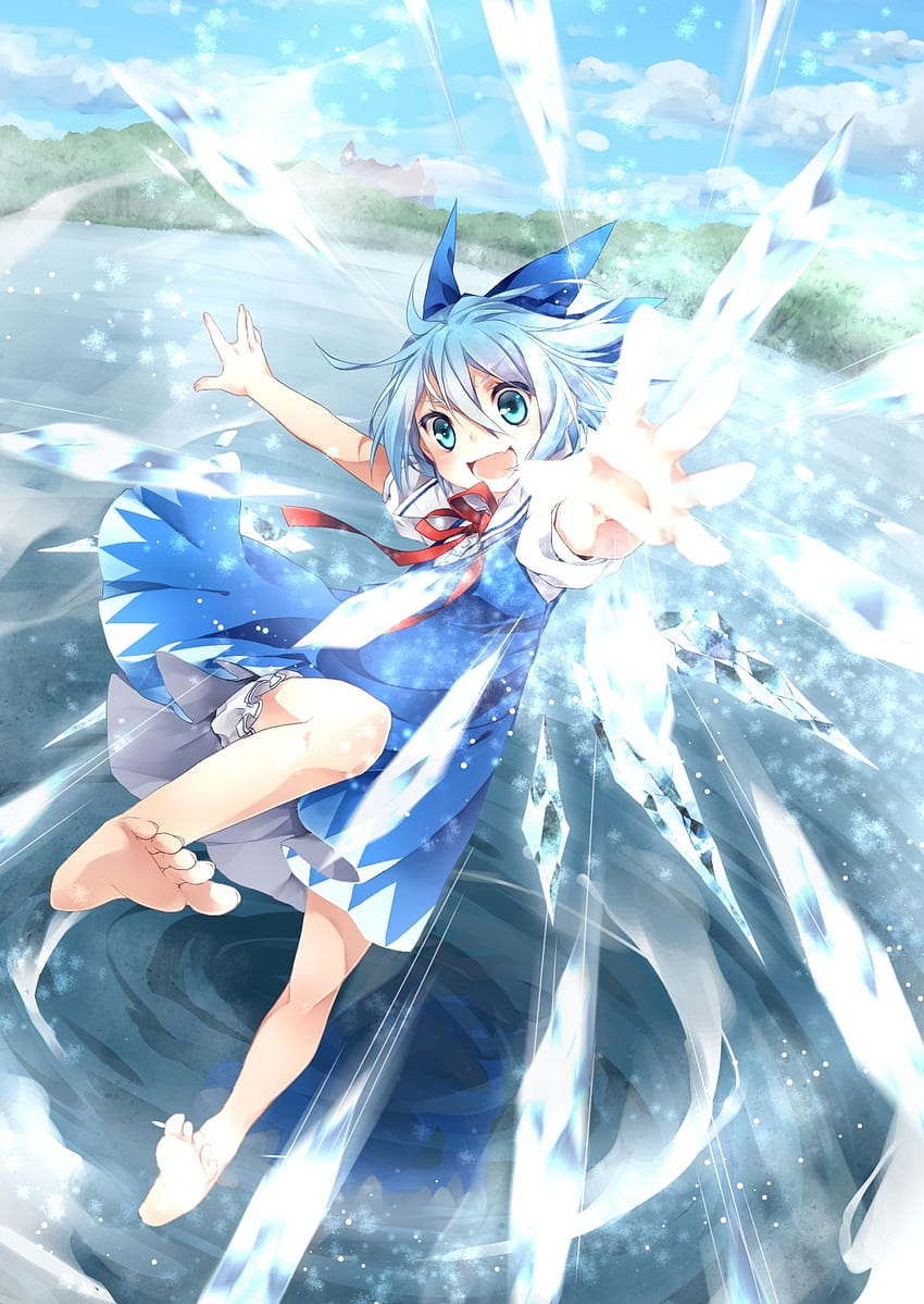My friend made me an awesome Cirno wallpaper for my iPhone  rtouhou