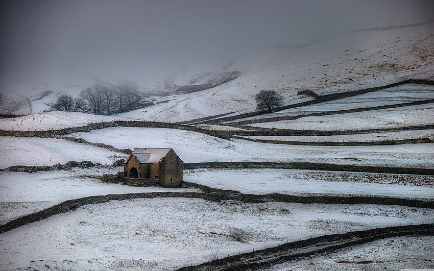 Yorkshire Dales National Park Winter Landscape Ultra Background for U TV : & UltraWide & Laptop : Tablet : Smartphone, Winter Rural HD wallpaper