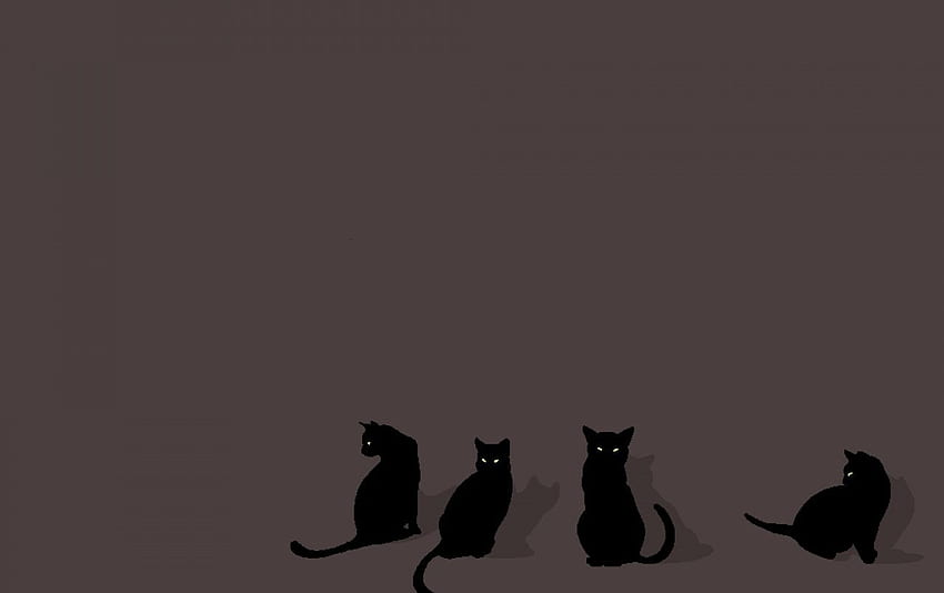 Cuatro gatos negros. Stock de cuatro gatos negros, gato simple fondo de pantalla