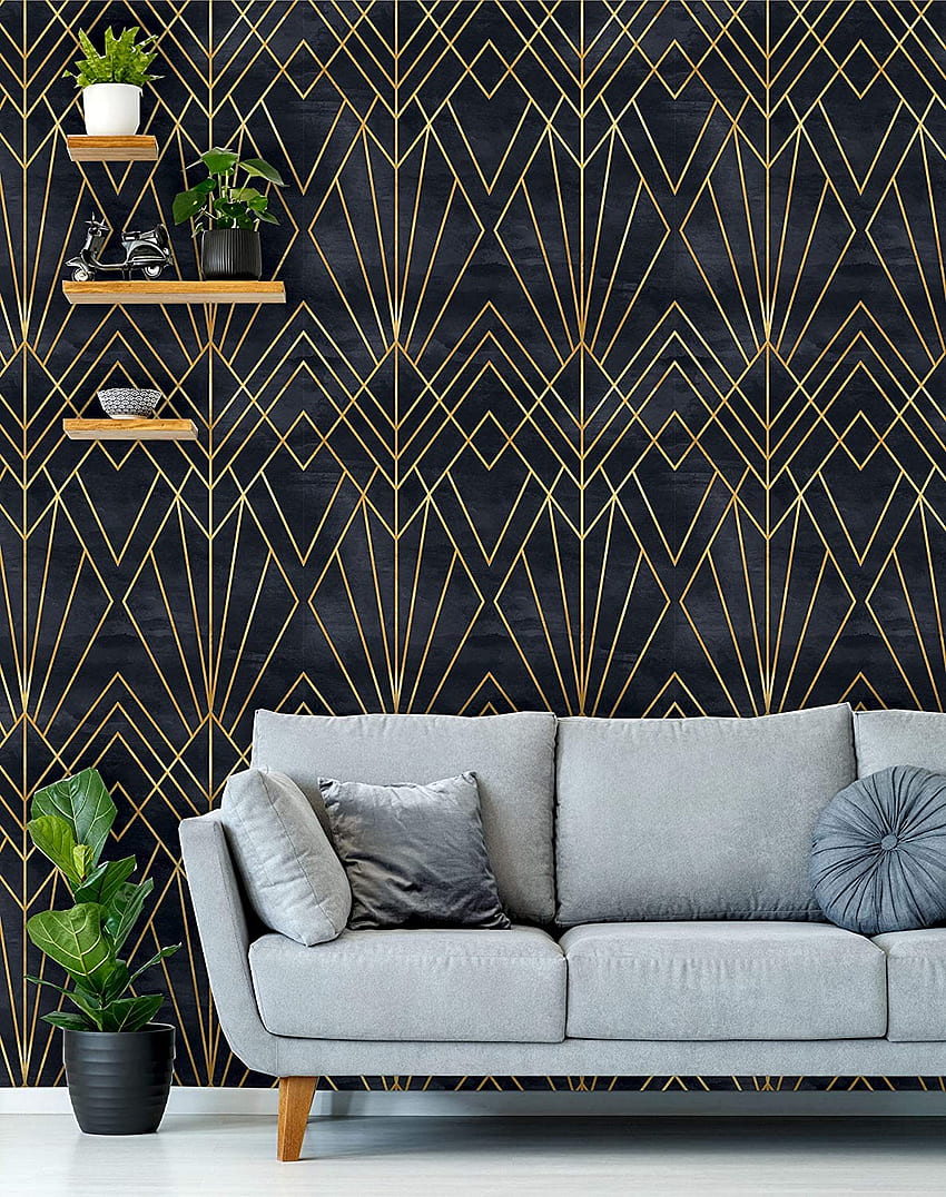 Floral Art Nouveau Seamless Geometric decorative leaves texture Retro  Wallpaper, Self Adhesive Canvas Wall Paper, Modern Peel and Stick Wall  Mural, Bedroom Living room for Wall Decor 100x144 