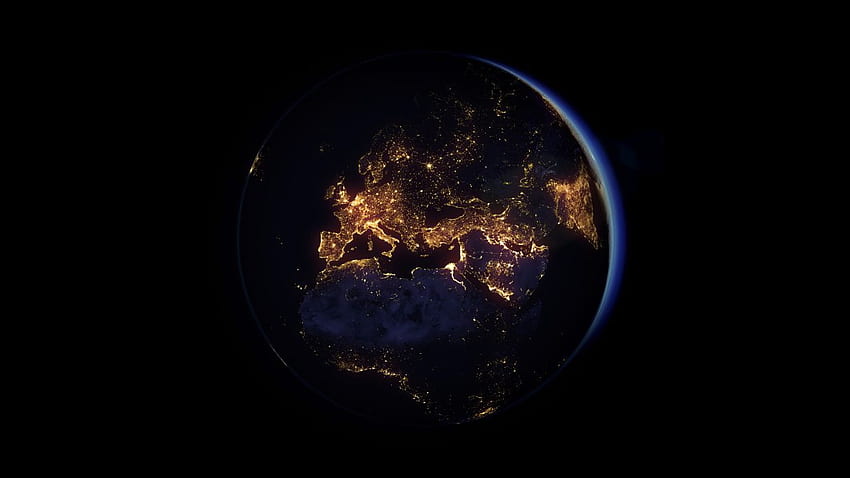 Tierra, Luces nocturnas, Europa del Norte, Globo terráqueo, Tierra de noche desde el espacio fondo de pantalla