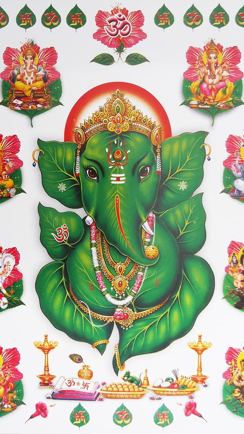 Ganpati , Green Leaves, Lord Ganesh HD phone wallpaper | Pxfuel