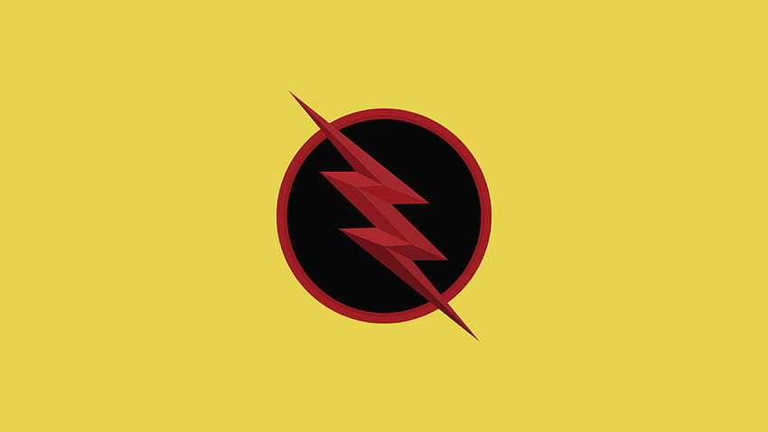Flash reverso, logotipo, DC Comics, mínimo papel de parede HD