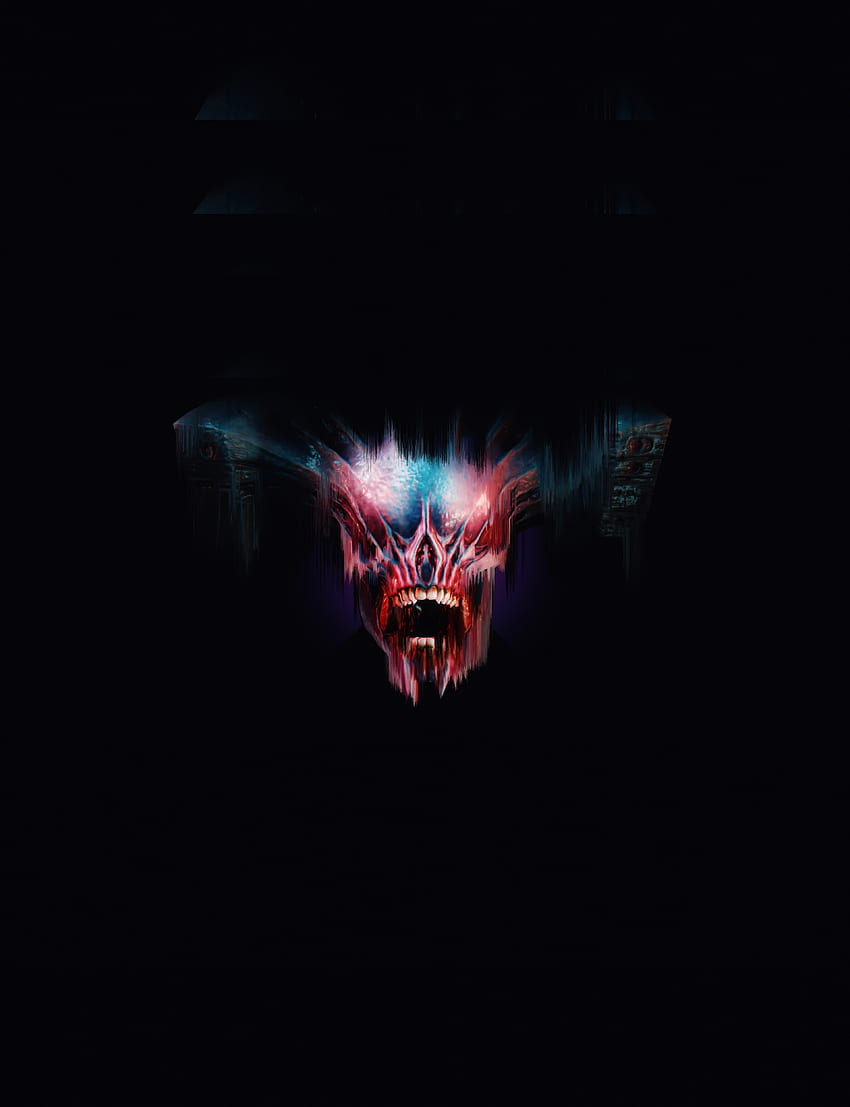 Doom Eternal, kafatası, video oyunu, karanlık sanat HD telefon duvar kağıdı