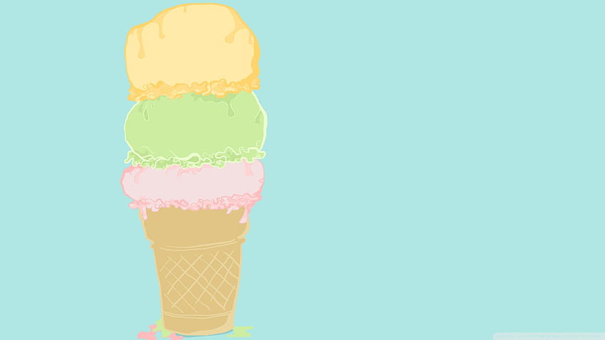 Фунийка за сладолед. Сладолед, Цветен сладолед и Писък 4, Естетичен сладолед HD тапет