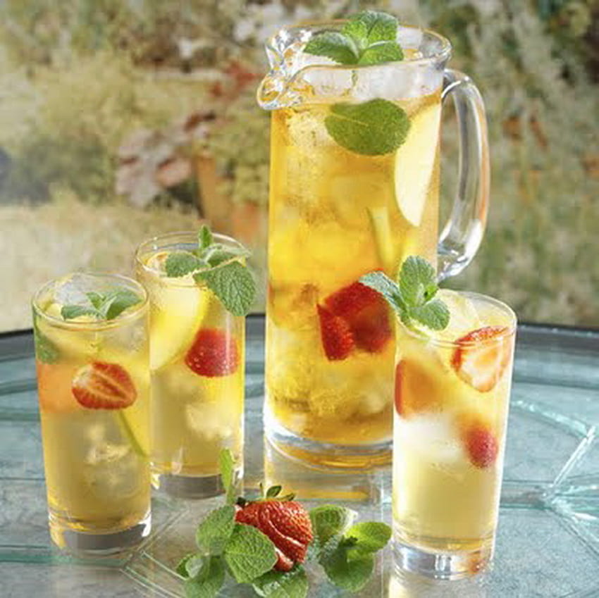 cocktail, sommer, erdbeere, eggotisch, zitrone, cocltail HD-Hintergrundbild