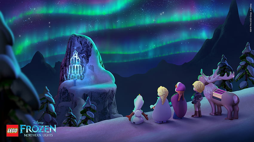 Frozen Northern Lights – The Ice Castle - - LEGO® Disney HD wallpaper