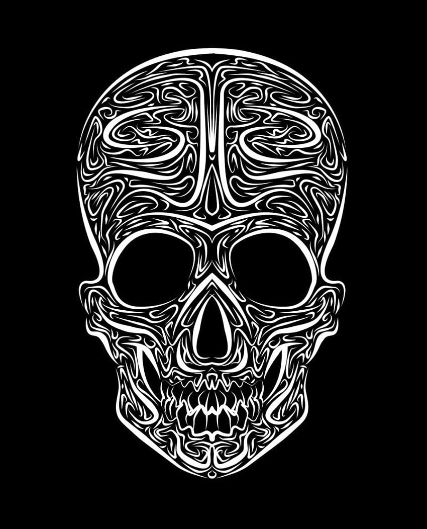Animated Skull, Tribal Skull HD phone wallpaper
