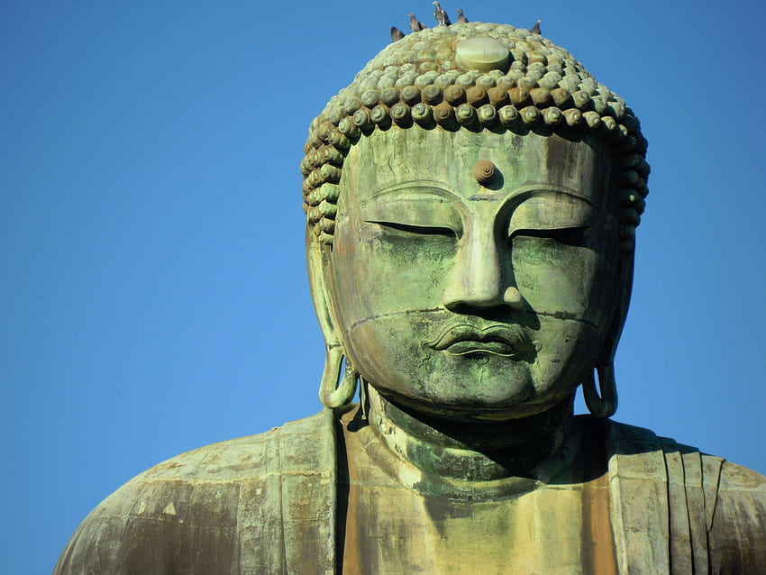big buddha, blue sky, great buddha of kamakura, kamakura HD wallpaper