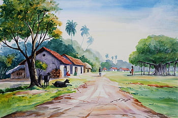 village scene wallpaper