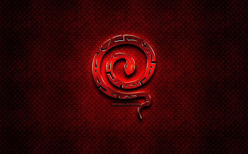 Serpiente, signos de animales rojos, zodiaco chino fondo de pantalla