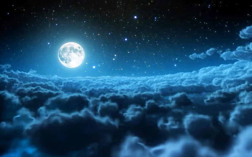 Moon Sky Anime Dark, Anime Night Sky Moon HD wallpaper | Pxfuel