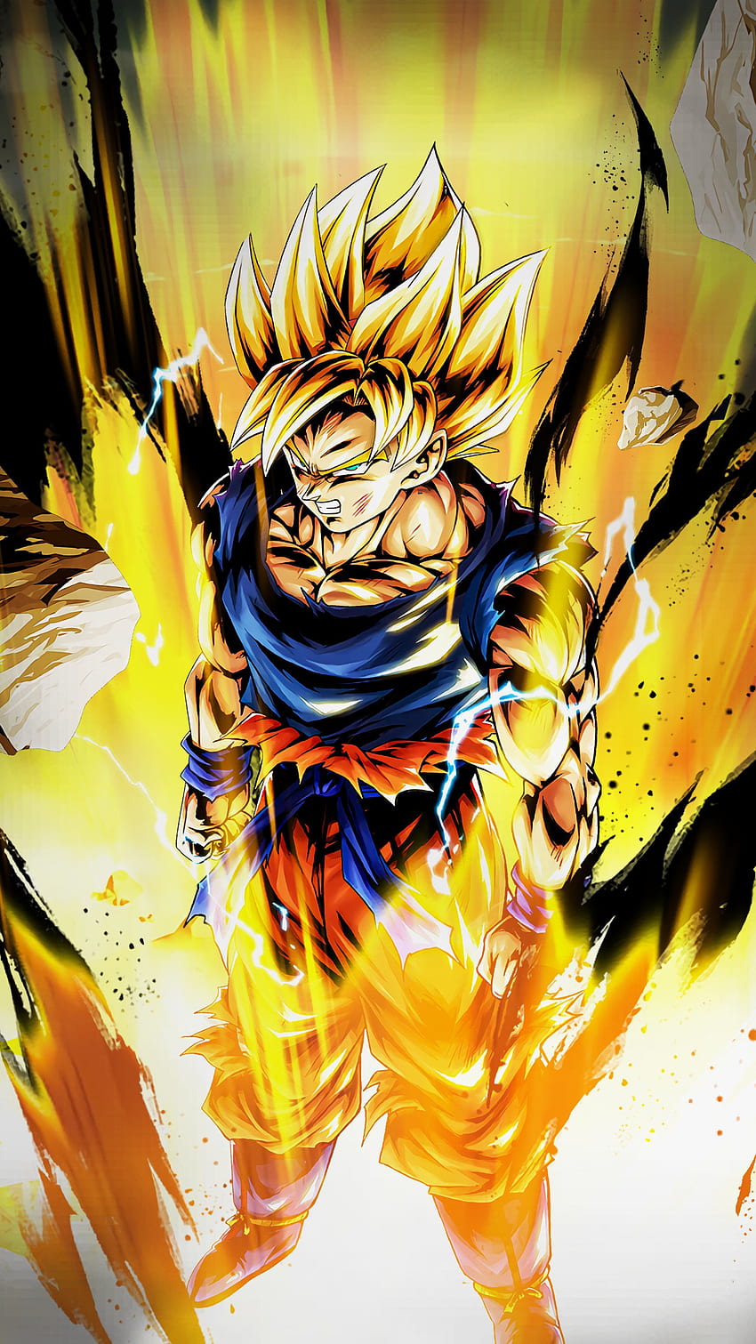 Goku SuperSayayin, amoled, , epico, disegno, anime Sfondo del telefono HD