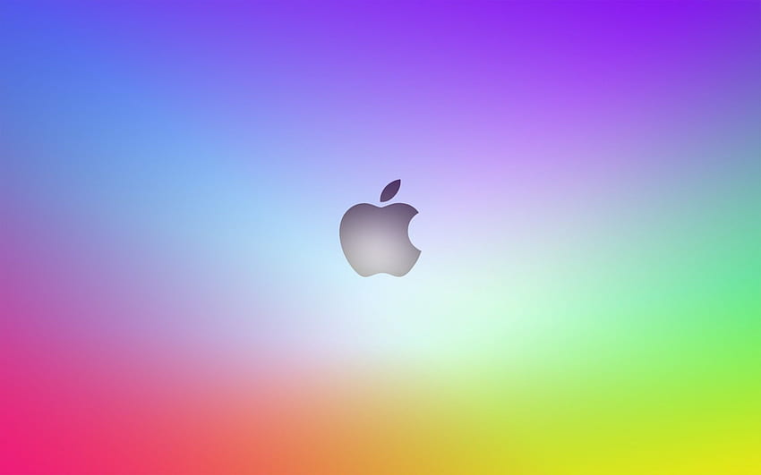 クールな色のアップル、カラフルなアップルのロゴ 高画質の壁紙