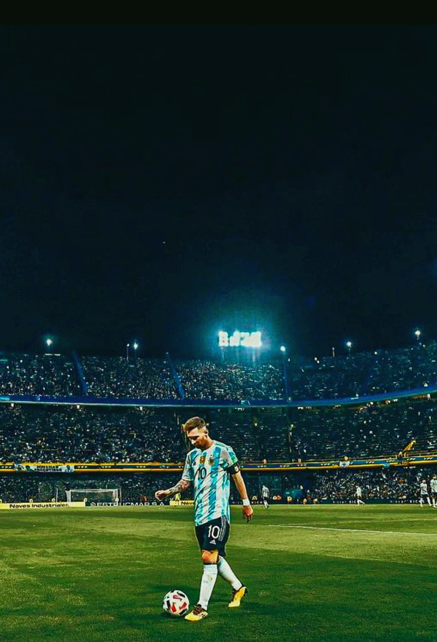 Messi en la bombonera, argentyna, boca, rzeka, ameryka, piłka nożna Tapeta na telefon HD