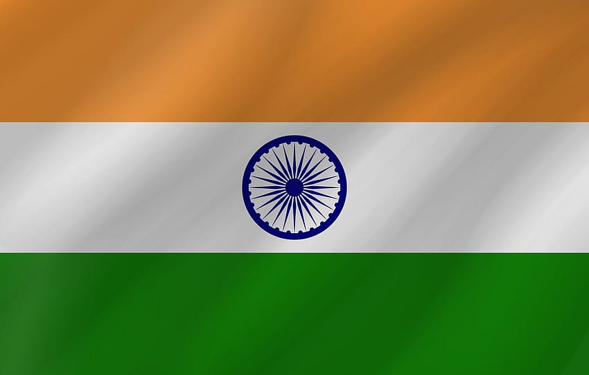 旗, インド, 波, インドの旗, インドの旗, インドの紋章 高画質の壁紙