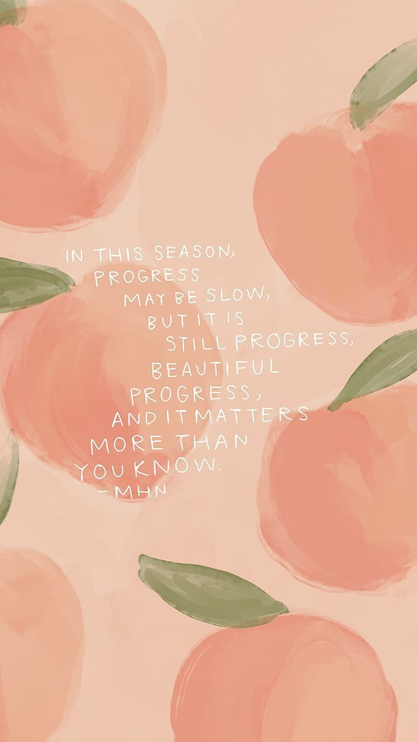 peaches illustration and quote. Peach , Cute pastel , Peach aesthetic HD phone wallpaper