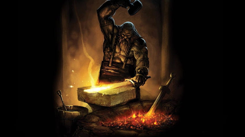 Viking blacksmith, blacksmith, viking, sword, battle, epic HD wallpaper