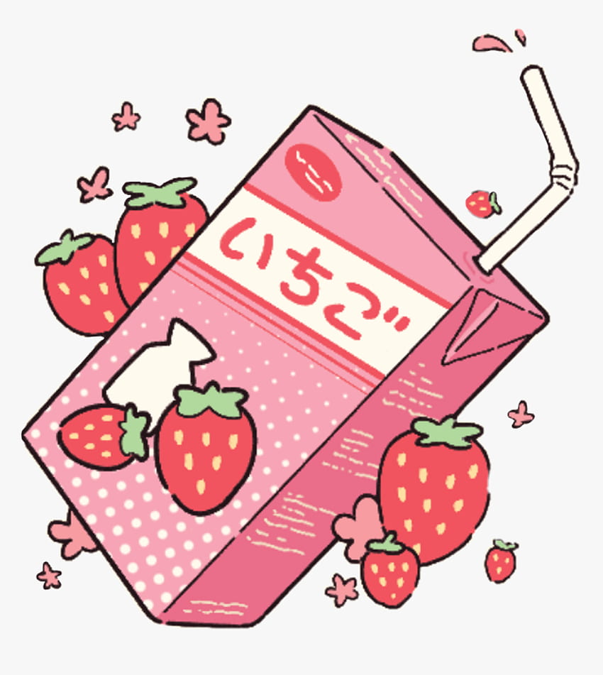 Kawaii Strawberry Milk Wall Art Print  Japanese India  Ubuy