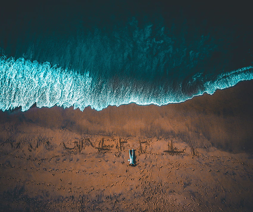 natureza, vista de cima, costa, banco, oceano, humano, pessoa, surf, dom papel de parede HD