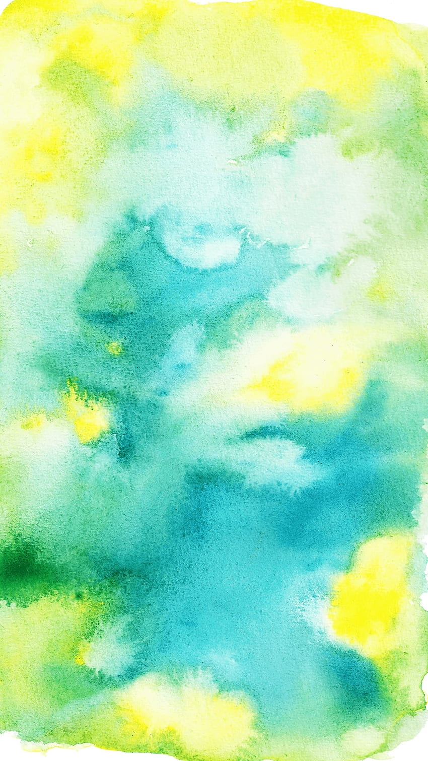 Watercolor green / yellow HD phone wallpaper
