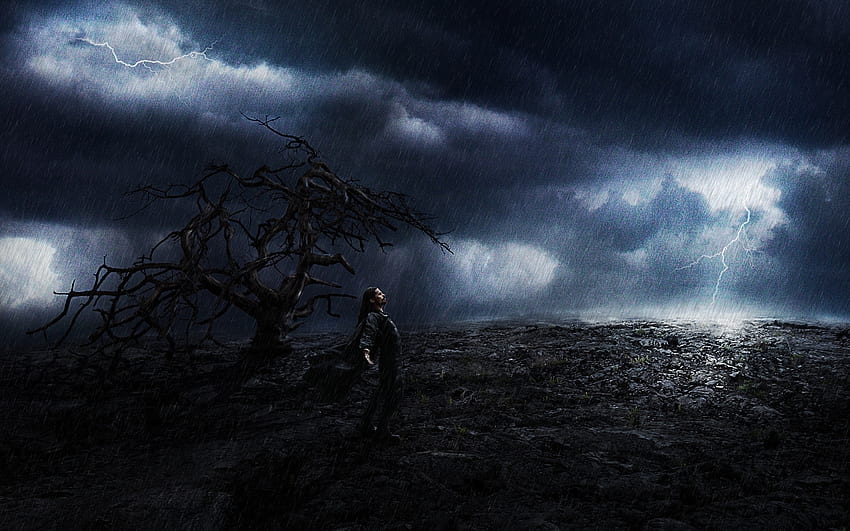 igreeny, , Com, Manipulation, Fantasy, Cg, Digital art, Dark, Spooky, Creepy, Landscapes, Storms, Rain, Clouds, Skies / and Mobile Background, Scary Storm Clouds HD wallpaper