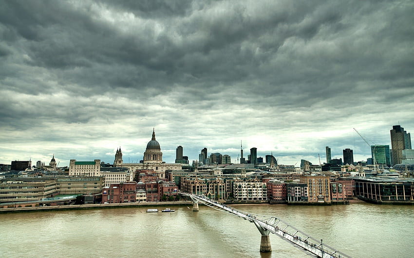 Şehirler, Londra, r, İngiltere, Millennium Bridge, Birleşik Krallık HD duvar kağıdı