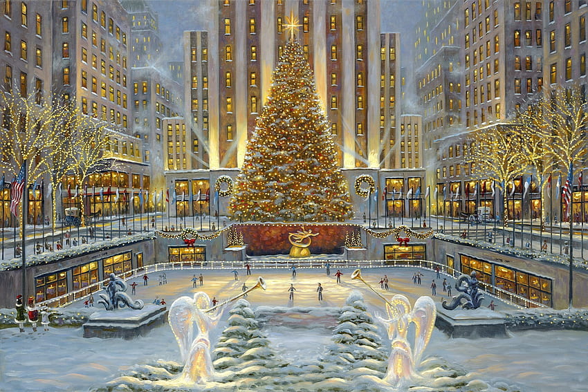 Boże Narodzenie w Nowym Jorku, Boże Narodzenie na Manhattanie Tapeta HD