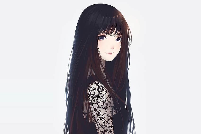 Beautiful, anime girl, artwork, long hair HD wallpaper
