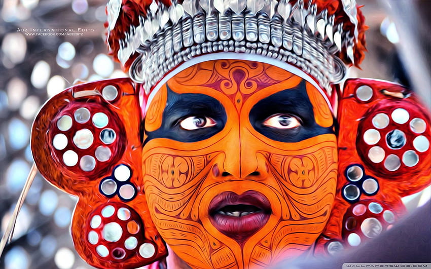 Fondo ultra dipinto a olio Theyyam, Muthappan Sfondo HD