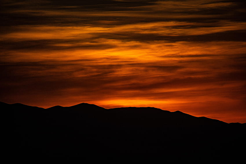 Sunset, Sky, Dark, Silhouette, Hill HD wallpaper | Pxfuel