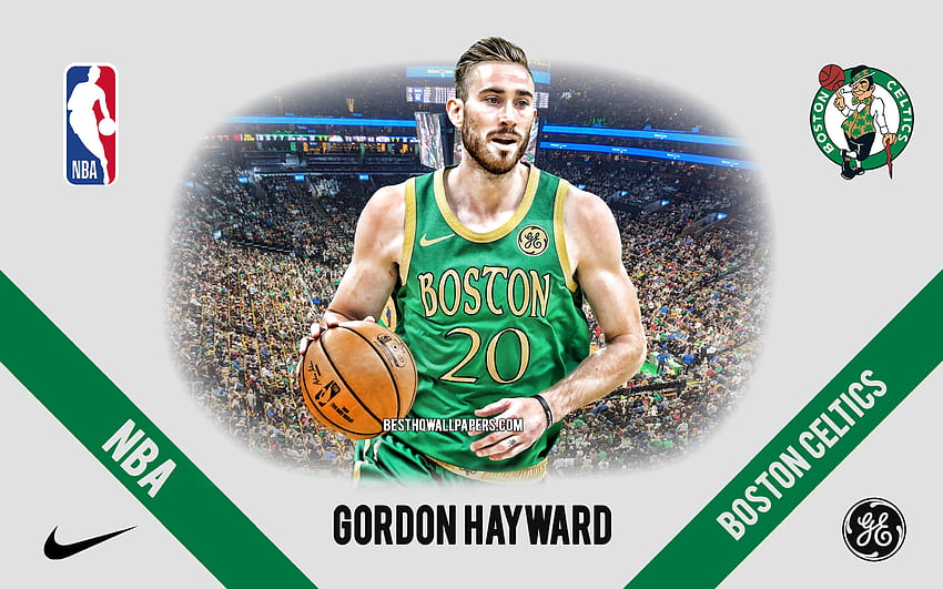 Gordon Hayward, Boston Celtics, American Basketball Player, NBA, portrait, USA, basketball, TD Garden, Boston Celtics logo, Gordon Daniel Hayward for with resolution . High Quality HD wallpaper