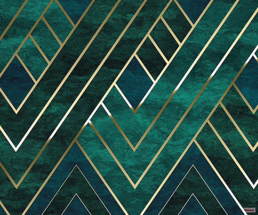 Artdeco - 緑のアールデコ調のリビング ルームと背景 高画質の壁紙