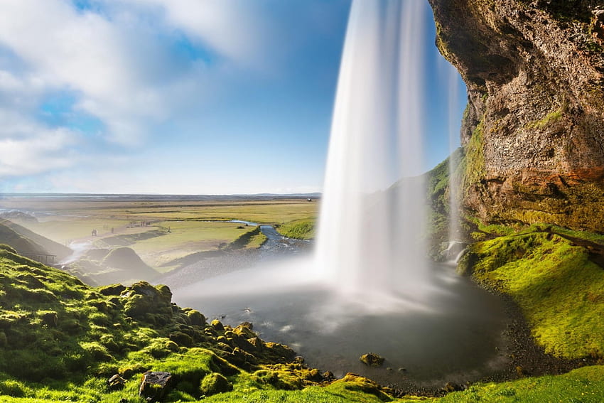 waterfall in Iceland, sweet, waterfall, nature, in Iceland HD wallpaper