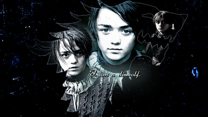 arya stark , black and white, illustration, album cover, darkness, graphic design, Arya Stark Season 8 HD wallpaper