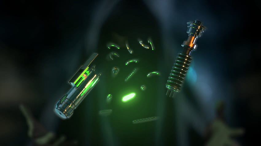 Междузвездни войни Зелен светлинен меч HD тапет