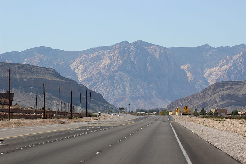 Pegunungan: Jalan Raya Nevada Desert Sky Green Mountains Wallpaper HD