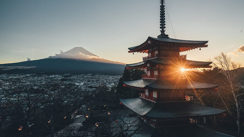 Pemandangan Pemandangan Kota Gunung Fuji Jepang Wallpaper HD