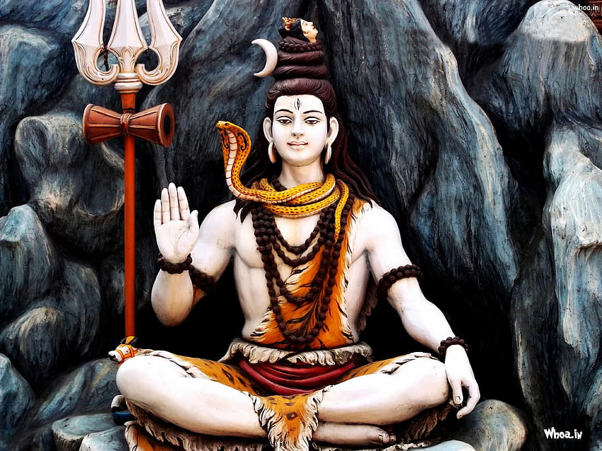 Bholenath Melhor Pintura à Mão - Lord Shiva Vestindo Rudraksha -, Bhole Nath 3D papel de parede HD