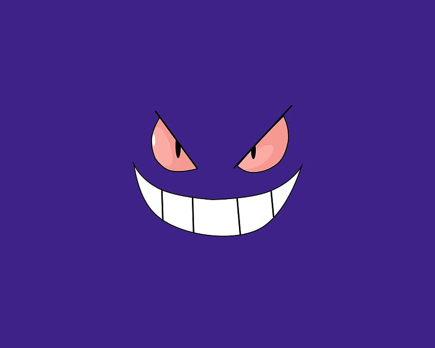 pokemon, Gengar, smiling, simple background, faces HD wallpaper