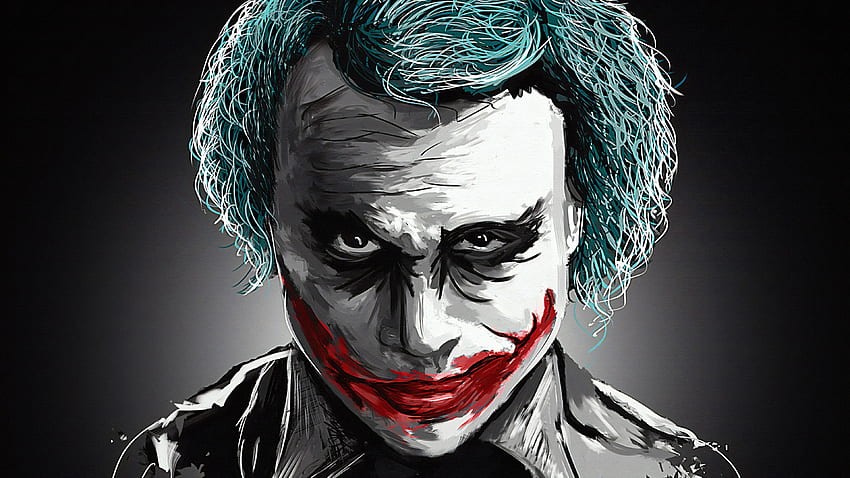 Joker Heath Ledger Art, Joker Portrait HD wallpaper