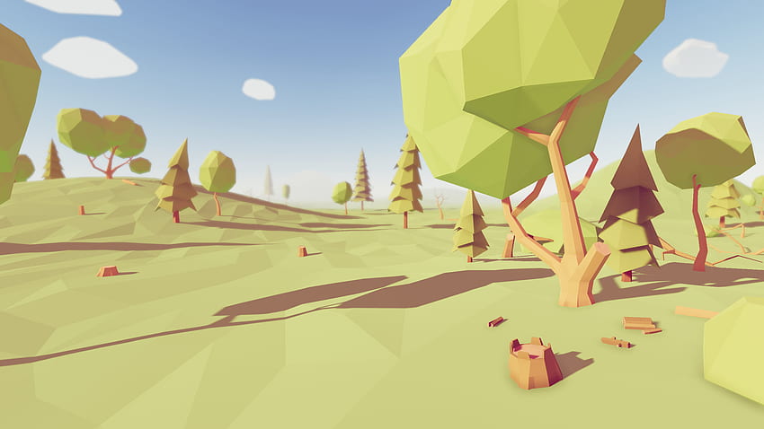 Unity - Low Poly Trees Pack HD wallpaper
