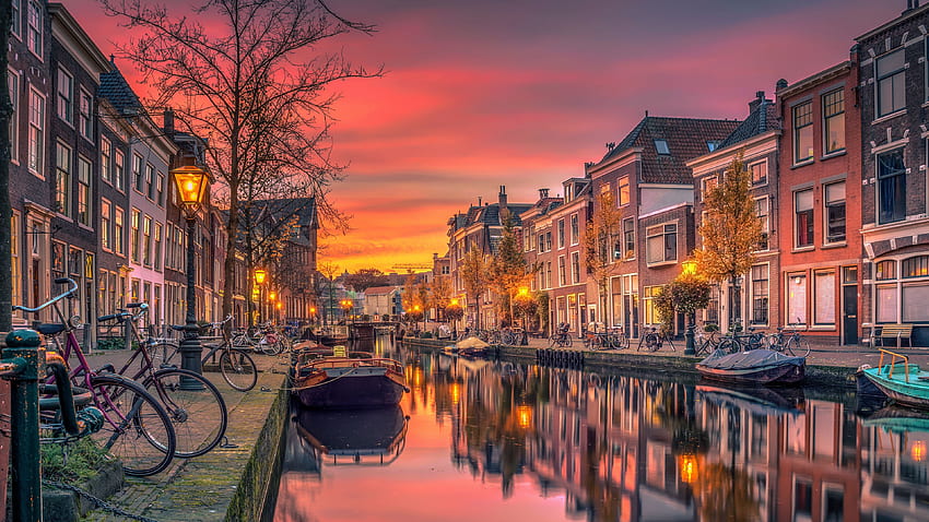 netherlands, holland, canal, river, buildings HD wallpaper