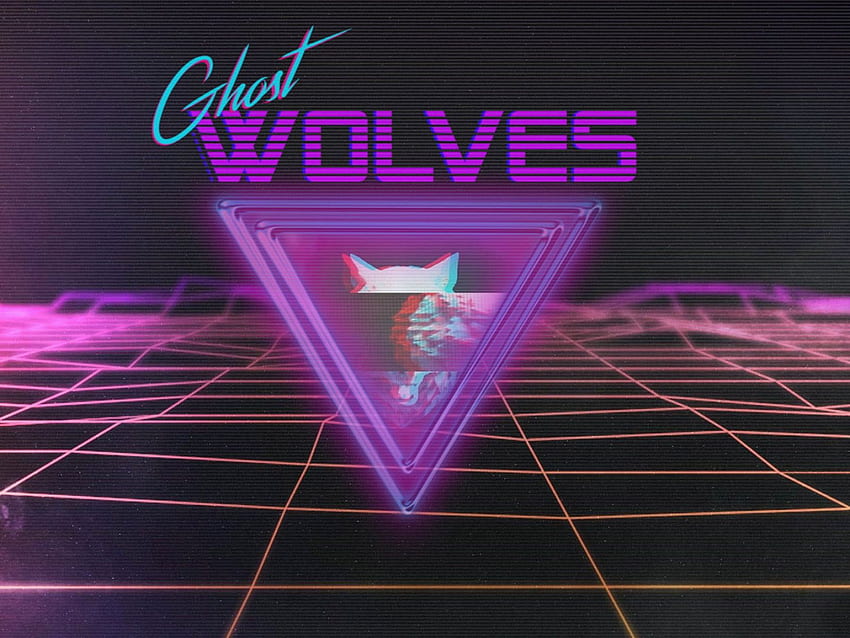 วินเทจ • โลโก้ Ghost Wolves , 1980s, synthwave, หมาป่า, สามเหลี่ยม, ตาราง, สไตล์เรโทร • For You The Best For & Mobile วอลล์เปเปอร์ HD