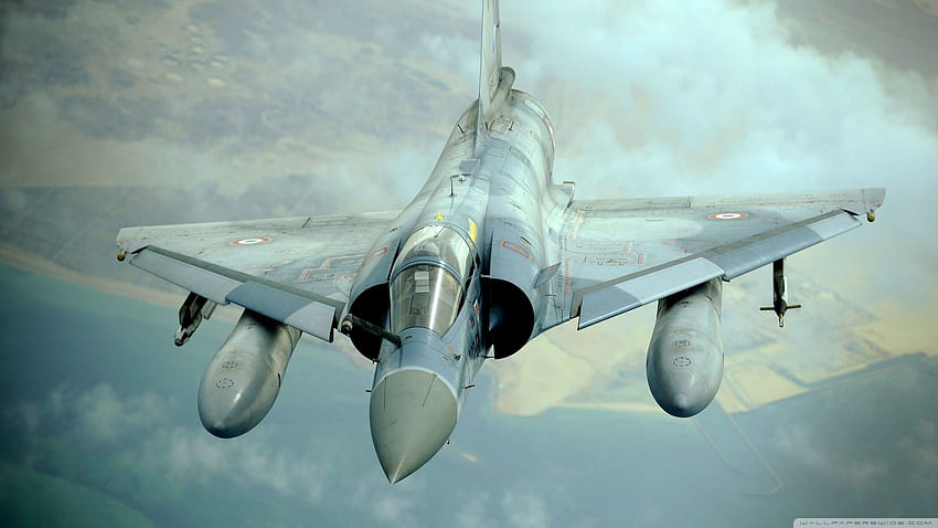 Сив боен самолет, Mirage 2000, реактивен изтребител, самолет, самолет HD тапет