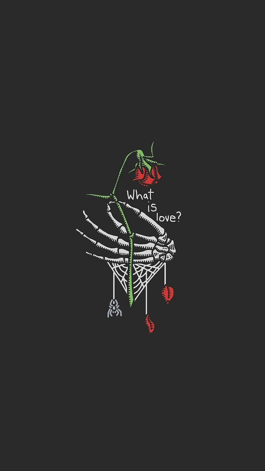 ¿Que es el amor? mano de esqueleto y rosas. Emo , Gótico , Estética negra fondo de pantalla del teléfono