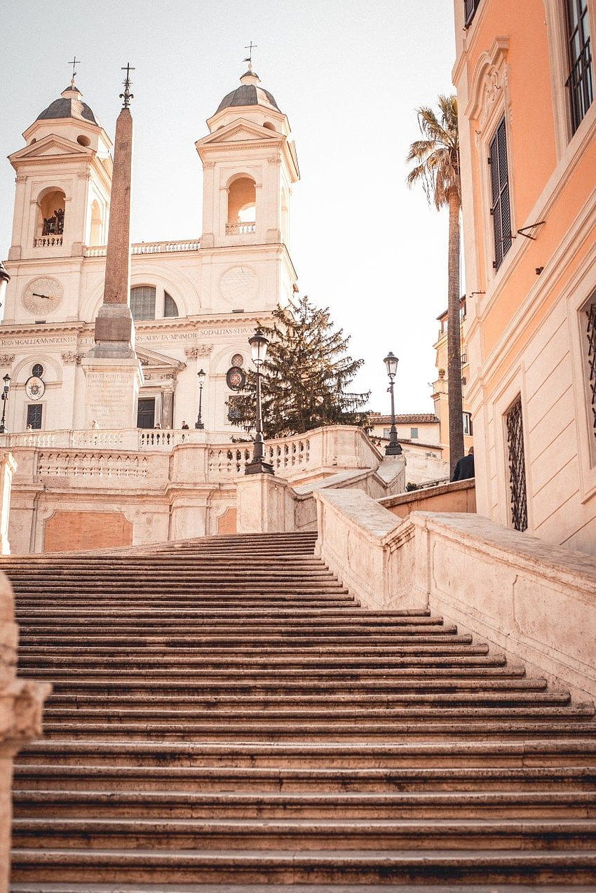 Piazza di Spagna/Schody Hiszpańskie - Najlepsza wycieczka do Rzymu. Estetyka podróży, podróże po Włoszech, estetyka miasta, Schody Hiszpańskie Tapeta na telefon HD