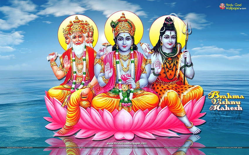 Brahma Vishnu Mahesh . Hindu gods, Vishnu, Hindu, Brahma Vishnu Shiva HD wallpaper