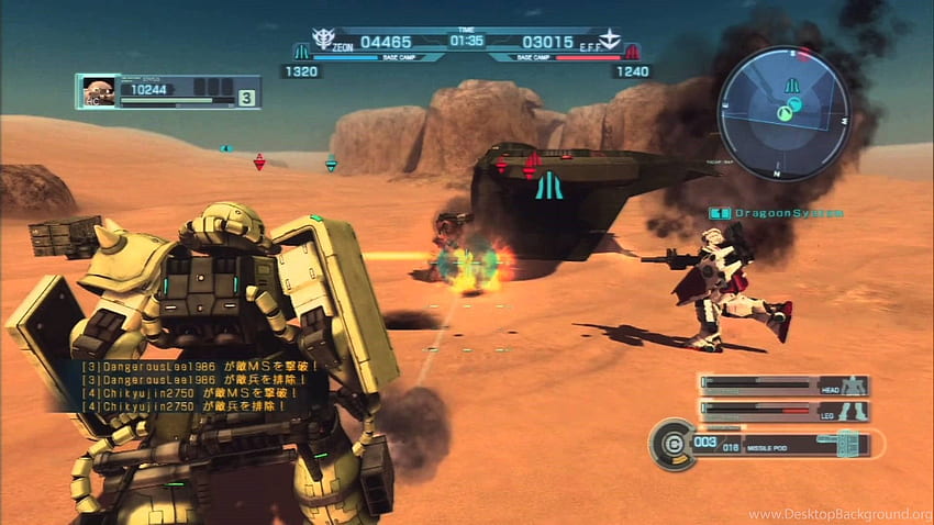 Gundam Battle Operations: LV6 Zaku II HC Dominates YouTube HD wallpaper